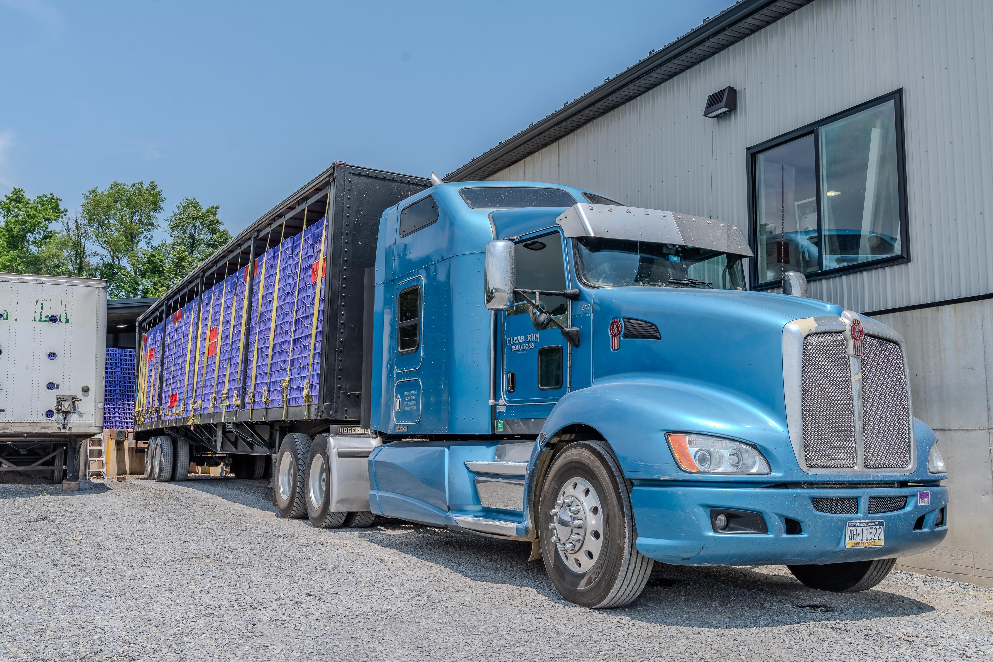Truck with crates